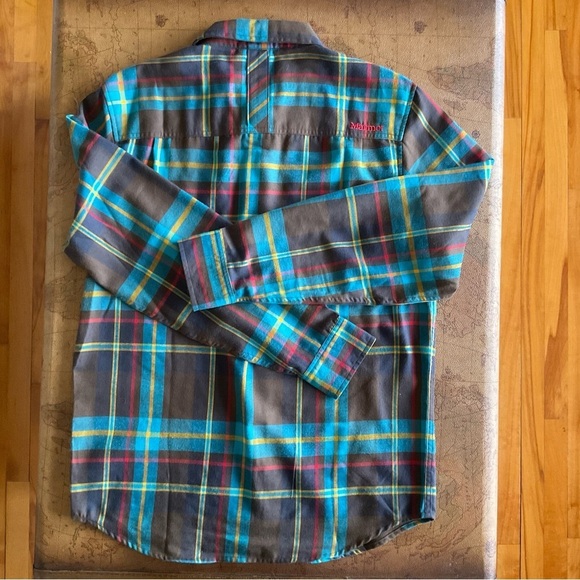 Marmot Anderson Lightweight Flannel Shirt - Brown and Blue - Picture 7 of 8